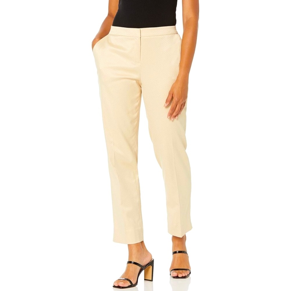 Kasper Women's Elastic-Back Side-Slit Pants - Gold Size 16